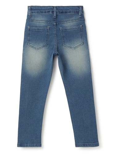 Image of Tales & Stories Boys Slim Fit Denim Jeans | 5-Pocket Stylish Mid-Rise Pants| Durable Cotton Denim Lycra with Button Closure | Casual Wear