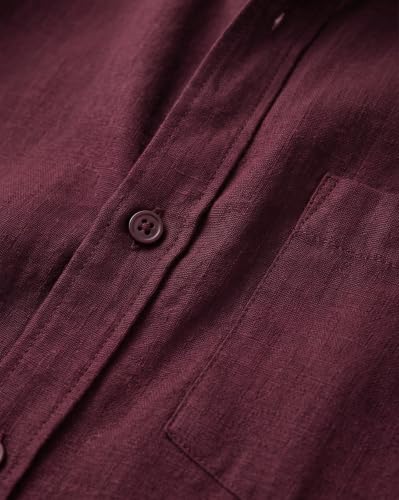 Image of Nobero Breezy Premium Linen Cotton Shirt for Men | Stylish Casual Shirts for Men | Semi Cut Collar | Box Pleat | Curved Hem | Regular Fit | Full Sleeve | S-XXXL