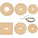 HAOBIN 6 StüCk Perlenschnur Scheiben kumihimo flechtscheibe Aus Holz Scheiben Kumihimo Disk Geflecht Weben Scheibe Disk Macrame Runde Spitze Geflochtenes Kordelarmband Handgewebtes Geflochtenes