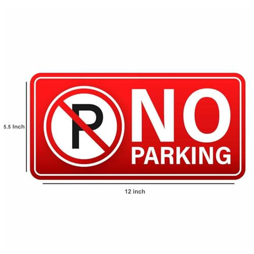 Image of CVANU No Parking Safety Sign Sticker Self Adhesive PVC Vinyl (Pack of 2)