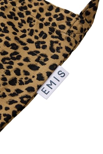 Bolsa tote ecológica ligera unisex casual con estampado de leopardo en pana marrón miniatura 5