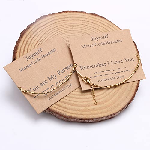 JoycuFF A new chapter Friendship Morse Code Bracelets Inspirational Gifts For Women Aunt Sister Best Friends Classmates Graduation Birthday Day Christmas Stianless Steel Jewelry Gold Bracelet - Image 6