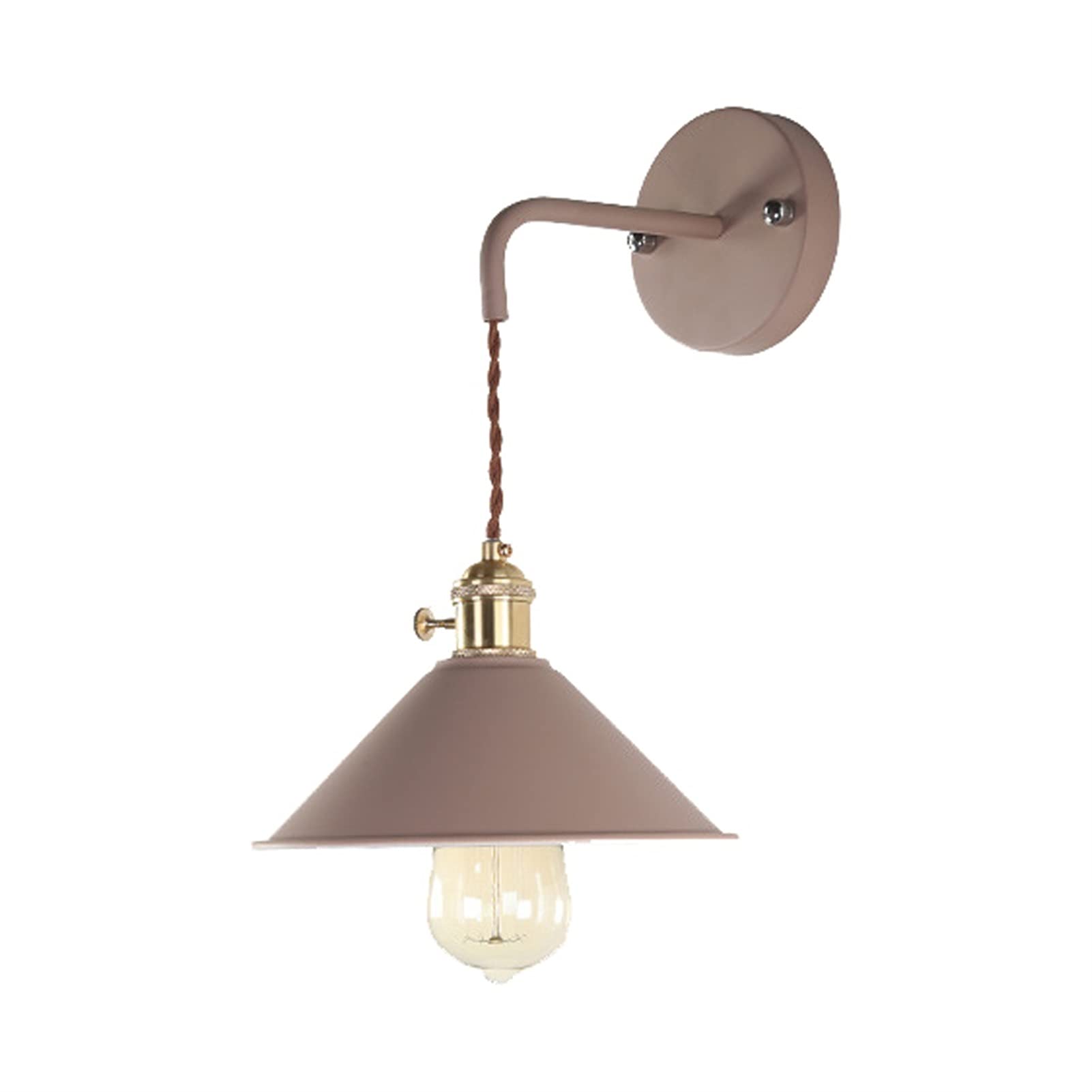FZQSXAZU Modern Macaron Wall Sconce E27 Edison Socket Copper Finish On/Off Switch Stylish Hanging Light Fixture Elegant Frosted Body for Home Decor