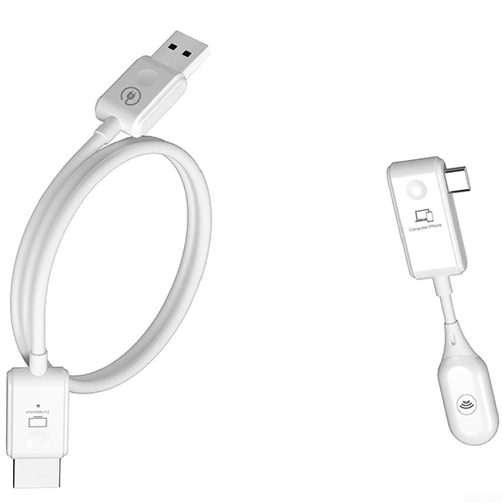 Bezprzewodowy ekran projekcyjny USB 1080P Full HD z odbiornikiem do kina domowego, prezentacji, 60 cm, biały