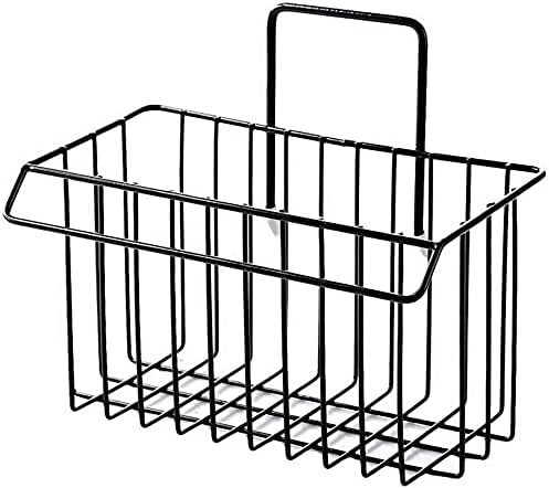 ISLA Sink Caddy Organizer Metal Iron Sponge Holder Rack Drain Rack Basket for Kitchen Brush Soap Dish-Washing Liquid, Towel Rack, Shampoo, Cosmetic Bottle Stand (Black)