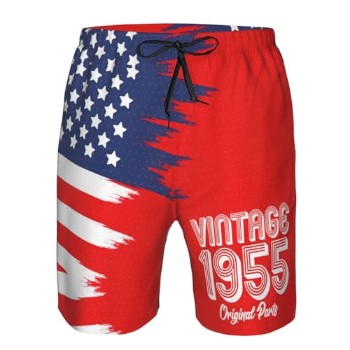 Funny 1955 Vintage 70th Birthday Gifts 70 Years Old Men's Swim Trunks Beach Board Shorts Quick Dry Swimwear Sports4