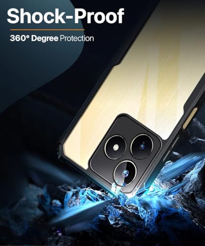 Image of WOW IMAGINE ShockProof Clear Protective Back Case for Realme Narzo N53 | Realme C53 | Realme C51 - AirEDGE Technology | 360 Degree Camera Protection | Transparent Hybrid Back Case Mobile Cover - Black