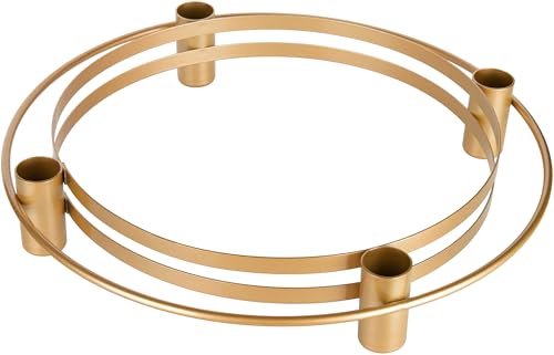 BRUBAKER Adventskranz aus Metall im Ring Design Gold - 30 cm...