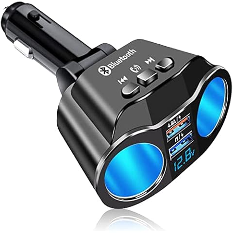 Bluetooth Car Adapter and Car Charger, 2-Socket USB Port Car Charger Splitter, Power IQ 3.0, Bluetooth FM Transmitter for Car, Music Player/Car Kit with Hands-Free Calls Cover