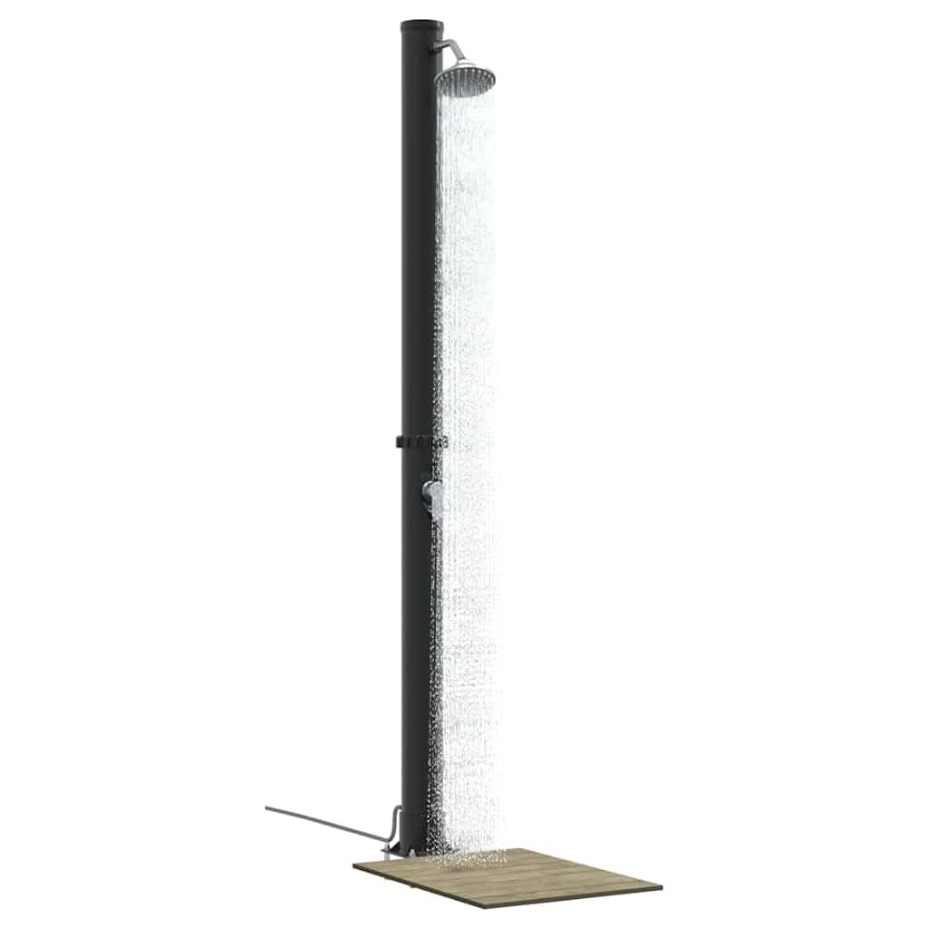 Douche solaire extérieure vidaXL noire en PVC et aluminium 217 cm pour jardin
