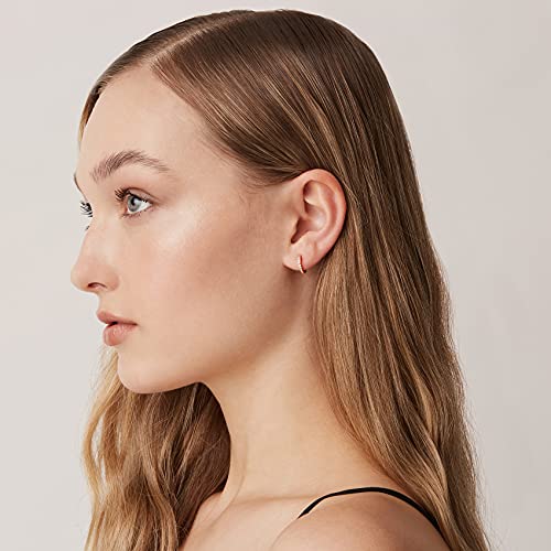 Image of PAVOI Small Gold Hoop Earrings for Women - 14K Gold Plated Huggie Earring | Hypoallergenic Earring Set - Dainty Huggie Hoops with 925 Sterling Silver Posts - Cartilage Hoop Earrings