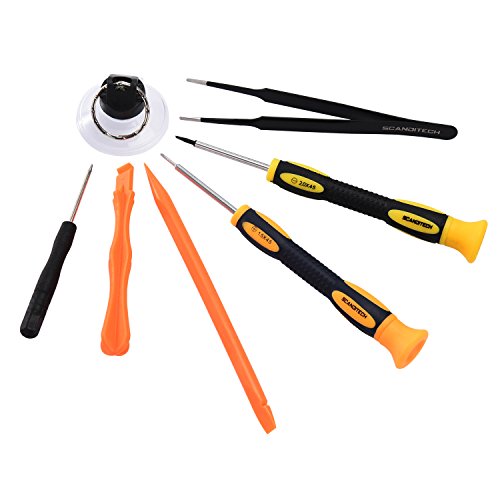 Repair Kit with Tools for All iPhone (4-XS Max), Samsung Galaxy, Note - Magnetic Screwdriver Tool Set for Cell Phones and Mobile Devices - Fix iPhone Screen, Battery with ScandiTech Toolkit