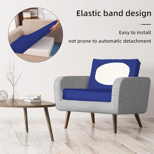 Image of 8Pcs Stretch Patio Cushion Covers,Outdoor Couch Covers Replacement,Outdoor Couch & Sofa Slipcovers,for Patio Furniture Cushion Covers,Washable Reusable Furniture Protector (Lake Blue, Cover Only)