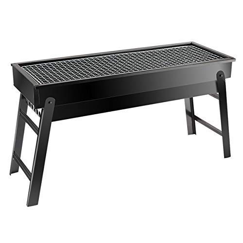 Kumaka Folding Portable Charcoal BBQ Table Top Steel Barbeque Table Camping Outdoor Garden Grill BBQ Grill Toaster Barbecue for Indoor and Outdoor use (with Tong)
