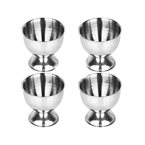 ZOZOSEP Hueveras Soporte para Huevos huevera Bandeja de Acero Inoxidable pasados ​​por Agua de 4 Piezas