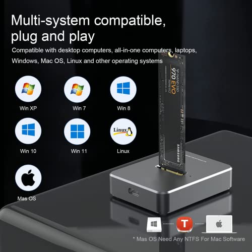 Cofre Externo USB C Para SSD M.2 NVME SATA USB 3.1 10Gbps miniatura 7