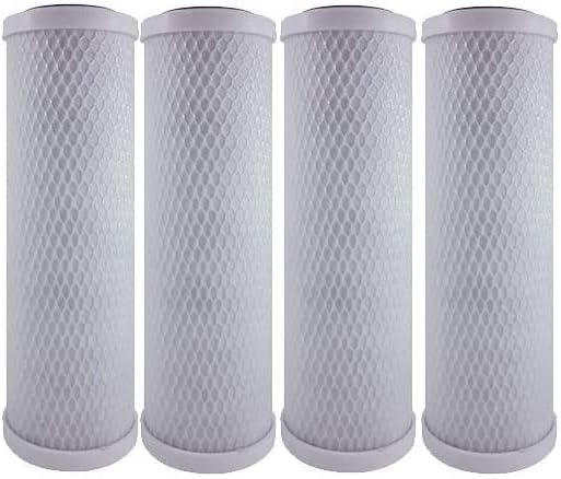 Vistar Water Technologies American Solutions 4-Pack Replacement GE GXWH04F Activated Carbon Block Filter - Universal 10 inch Filter for GE HOUSEHOLD PRE-FILTRATION SYSTEM