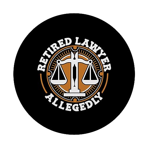 Retired Lawyer Allegedly Legal Counsel Law Specialist Lawyer PopSockets Swappable PopGrip, Black - Image 3