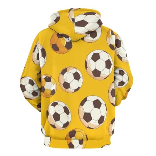 Ballon de football sweatshirt jaune taille S pull à capuche manches longues - 4