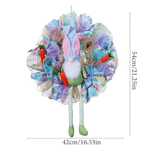 Couronne de printemps lapin de Pâques réutilisable pour porte et mur