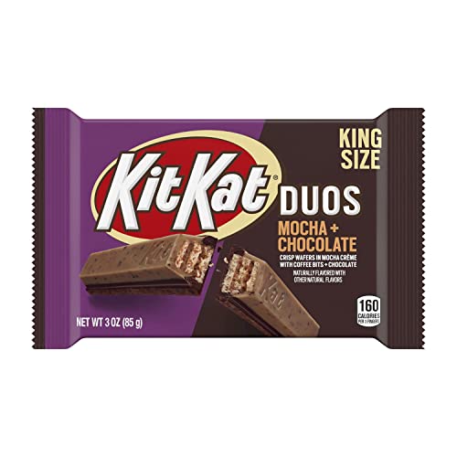 Kit Kat Duos Mocha Flavored Creme, Chocolate And Coffee Bits King Size Wafer Candy, 3 Oz Bar #TOP25