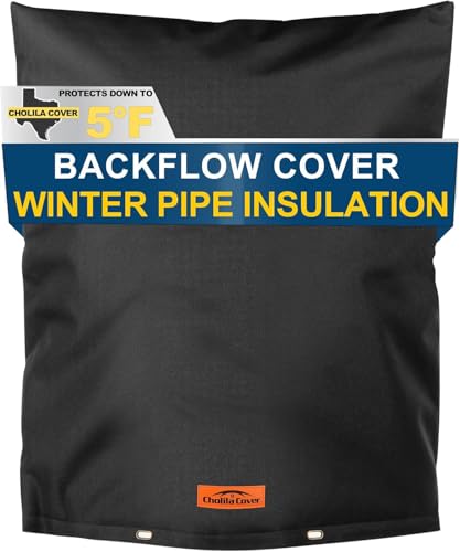 Cholila Cover Backflow Preventer Cover Insulated with Thicker 7 Layers Fabric 16 W x 20 H Backflow Cover with Aluminum Foil Layer for Winter Pipe Freeze Protection Backflow Insulation Cover