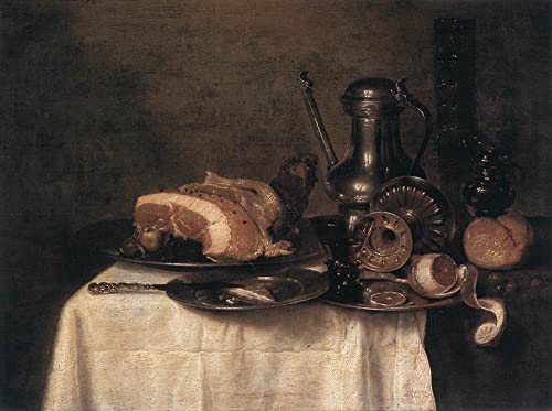 Tableau nature morte de Willem Claesz Heda impression art mural vintage pour chambre 60x90cm