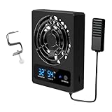 Chosertory Reptile Ventilation Fan Quiet Adjustable Mounting Clamp USB Powered Smart Hygrometer with Humidity Control for Fish Tank, Fahrenheit
