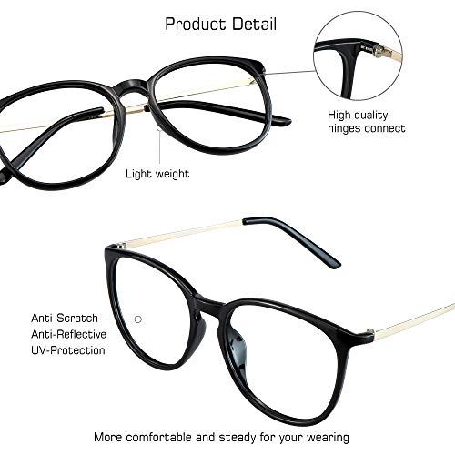 Image of VisionGlobal Blue Light Blocking Glasses for Women Men, Computer Reading, TV Glasses, Stylish Oval /Square Frame