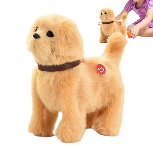 Realistic Robot Puppy - Walking Barking Robot Dog | Soft Plush Interactive Puppy Toy | Nodding Wagging Tail Electronic Pet for K