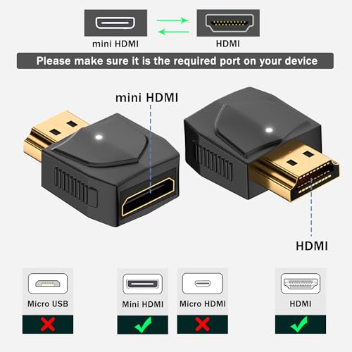 Adaptador HDMI a Mini HDMI 8K QIANRENON, Pack 2 piezas miniatura 2