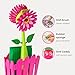 Vigar Flower Power 3-in-1 Kitchen Sink Caddy Set, Flower-Shaped Dish Brush, Sponge, Fence-shaped Holder and Suction Cup, Ideal Sink Organizer, Pink