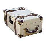 Maleta Vintage, Maleta De Cartón, Mango De PU Remaches Esmerilados Guardarropa Decoración Tienda De Ropa Accesorios De Fotografía Almacenamiento, 3 Tamaños GGYMEI (Color : Beige-42x25x17cm)