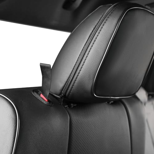 Image of EKR Tacoma Back Seat Covers Custom for Toyota Tacoma (Hybrid) 2024 2025 2026 Double cab TRD Sport,TRD Off-Road,Limited,Trailhunter- Second Row Only,Faux Leather(Black)