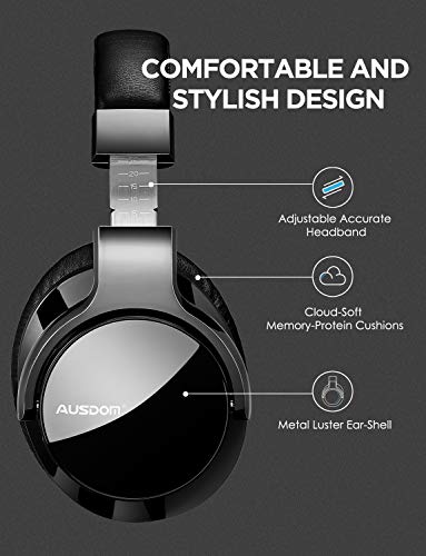AUSDOM Bluetooth Kopfhörer Over-Ear, ANC8 Kopfhörer mit Aktiver Geräuschunterdrückung und Mikrofon, Faltbarer Kabelloser… - Image 8