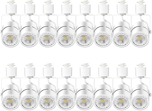 MOCAOIRE LED Track Lighting Heads, 10W Adjustable LED Track Light Fixtures for Accent Retail Artwork,3000K Warm White, h Type Track Lights - 120V 24° Angle Halo Type-16 Pack (White)