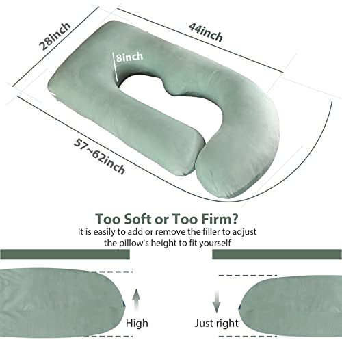 BATTOP Pregnancy Pillows for Sleeping,Full Body Maternity Pillow,Support for Back,HIPS,Legs,Belly for Pregnant Women,Pregnancy Pillow with Removable Cover