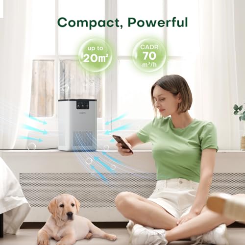 CONOPU Luftreiniger Allergiker, 3-Stufen-Filtration, Air Purifier Mit Aromatherapiefunktion, Luftfilter FüR Tierhaare, Schuppen, Staub, Nachtlampe, Luftreiniger Raucherzimmer Geringer Verbrauch – Bild 4