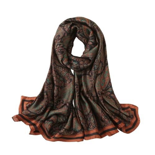 Image of MALINA Women's Polyester Silk Satin Stole Scarf - Soft Lightweight Fashion Wrap, Elegant Floral & Gradient Design, summer stole,Scarf For Women,Premium Stole,Large Size 180x90 cm'