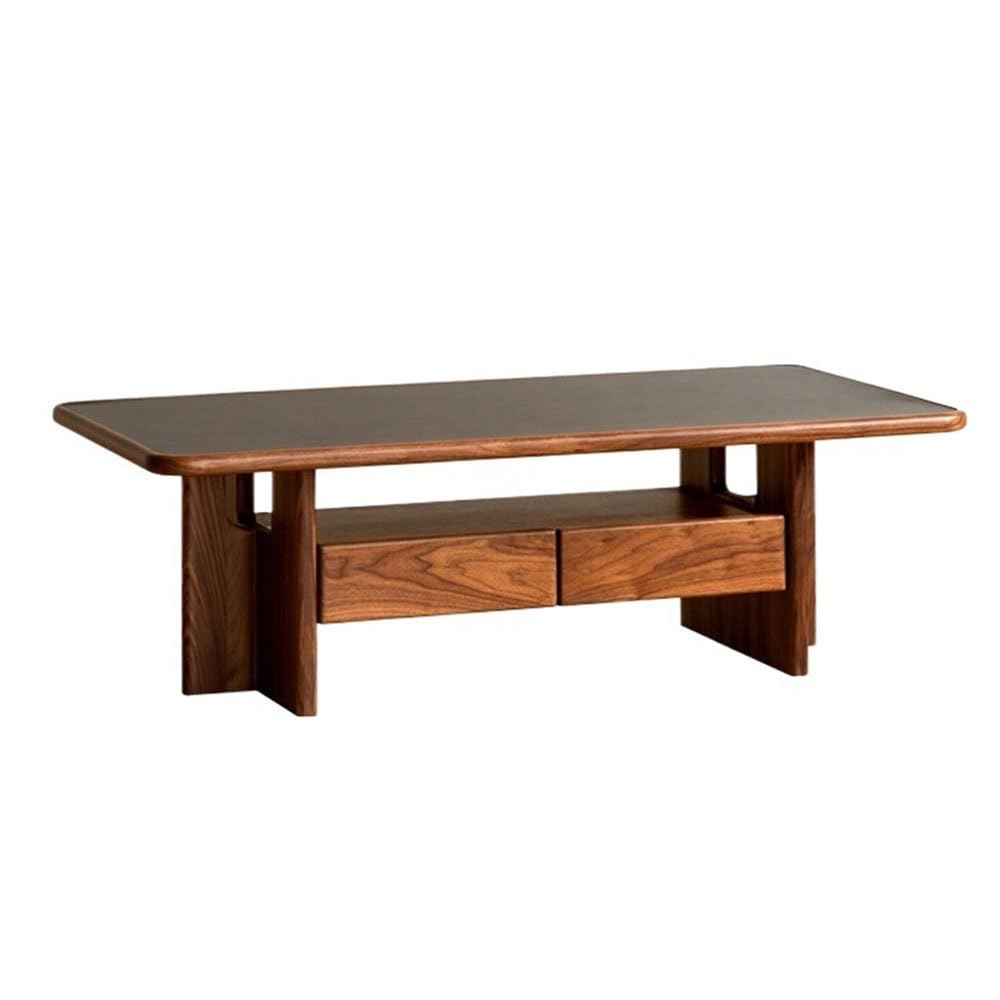 ZTHYSHOZ Side Table Wood Coffee Table with Storage 2 Drawers & Open Shelf Modern Minimalist