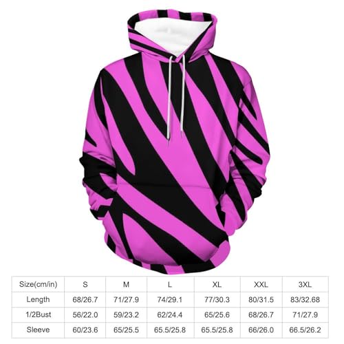 Sweat À Capuche UMENG Rayures Roses Graphiques Pull Manche Longue Mixte