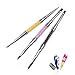 Nail Art Brushes,LilyAngel 3 pcs Dual Sided Nail Pen Acrylic Gel Crystal Rhinestone Polish Flat Painting Drawing Builder Brush Pen Nail Art Manicure Tools DIY Salon