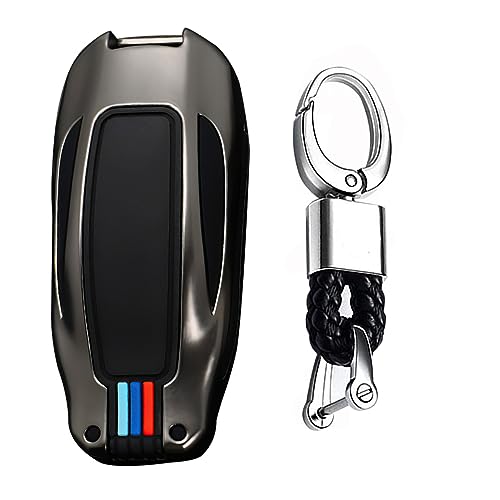 Coque de clé pour Tesla Model X étui métal noir protection clé de voiture voyage