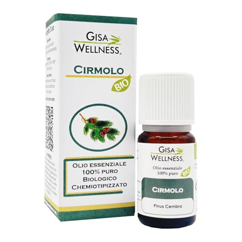Gisa Wellness, Estratto Naturale di Cirmolo (Pino Cembro), Bio, 100% Puro, Benessere, Respirazione, Energia e Relax, 10 ml, Made in Italy