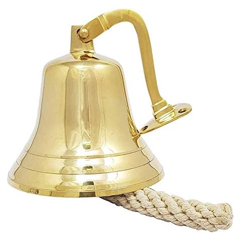 ARSUK Schiffsglocke Türklingel Messing Wand Tür Bahnhofs Garten Glocke für Schulempfang, Abendessen, Shop, Hotelservice, Dekorationen, Weihnachtsbaumglocken, Massives Glocken Cover