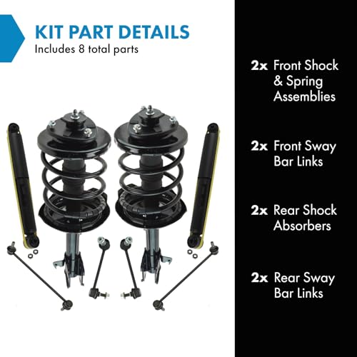 Image of TRQ Front and Rear Suspension Kit Complete Strut & Coil Spring Assembly Shock Absorber Sway Bar Stabilizer Link Compatible with 2006 Acura MDX
