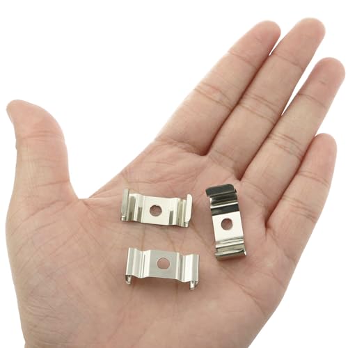 Image of 100PCS T5 Iron Bracket Hooks for Tube Lights Universal Integrated Fixing Clips Hanging Board Voltages Household Appliances Office Industrial Use Light Strips Fluorescent Tubes Bulbs Silver