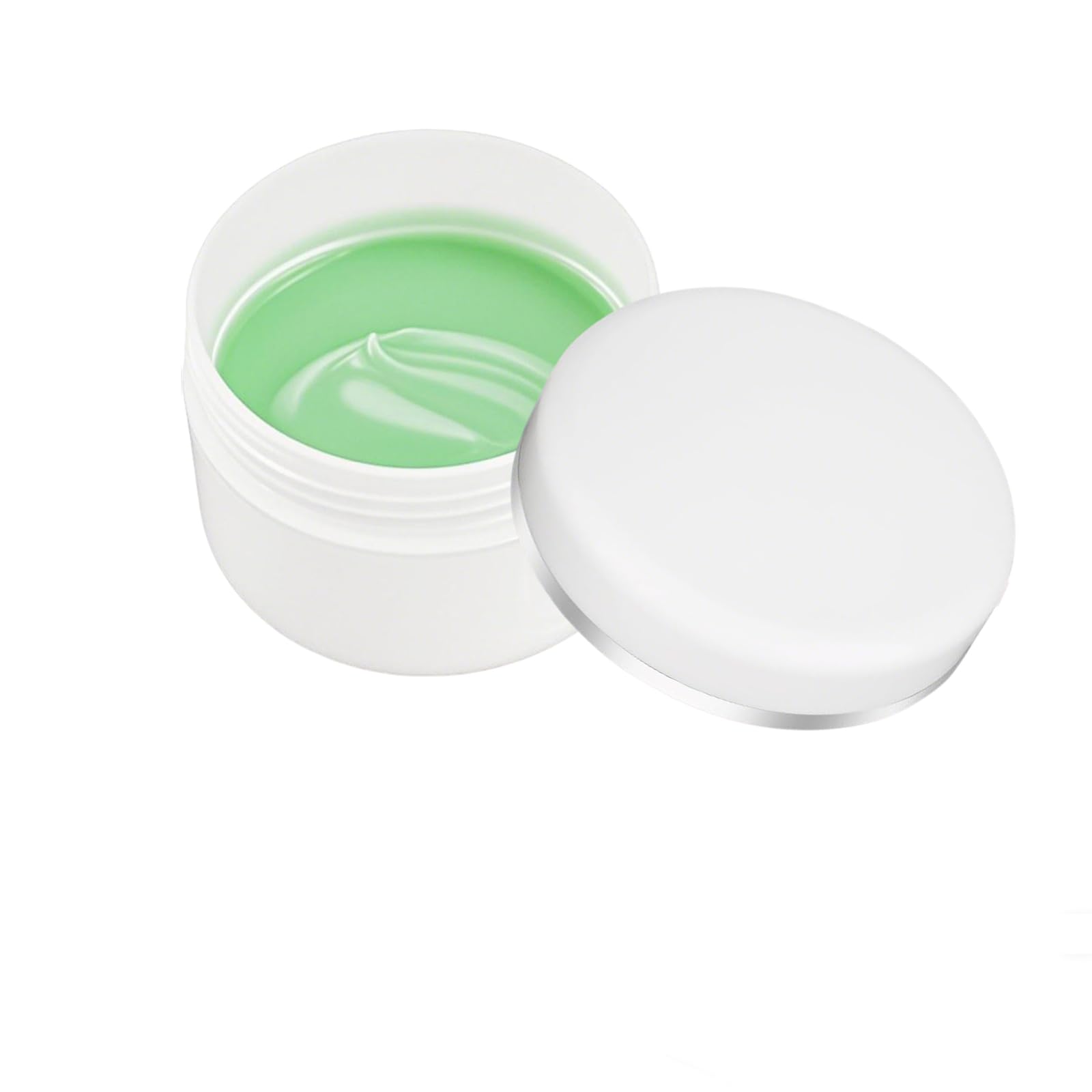 50 barattoli per campioni di cosmetici, 50 g, in plastica, ricaricabili, vuoti, con coperchi a cupola argentati, per articoli da toeletta, trucco, creme di bellezza