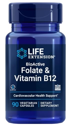 Life Extension - BioActive, Folato y Vitamina B12-90 Cápsulas vegetales | Suplemento BioActivo