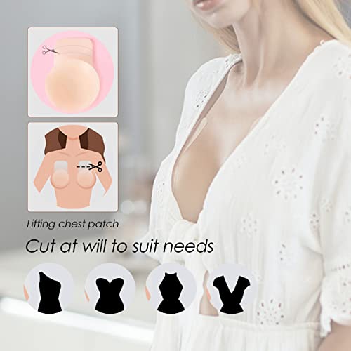 Added Lift Silicone Nipple Covers Adhesive Bra Invisible Strapless Sticky Bra Petals Breast Lift Pasties For Women Light Cream #TOP5